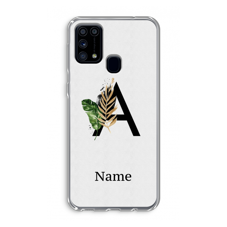 Charcoal Flora: Samsung Galaxy M31 Transparant Hoesje