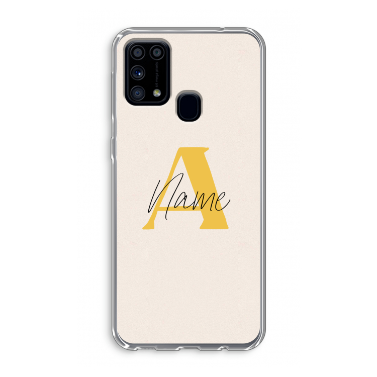 Amber Script: Samsung Galaxy M31 Transparant Hoesje