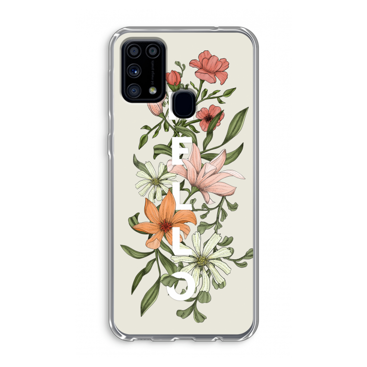 Hello bloemen: Samsung Galaxy M31 Transparant Hoesje