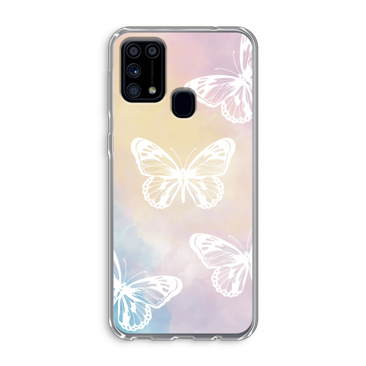 White butterfly: Samsung Galaxy M31 Transparant Hoesje