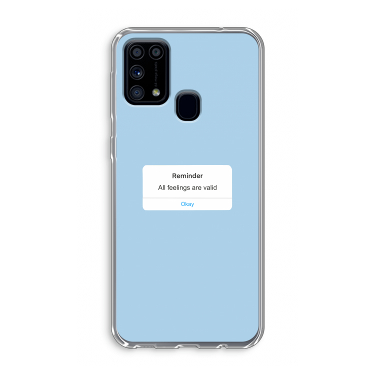 Reminder: Samsung Galaxy M31 Transparant Hoesje