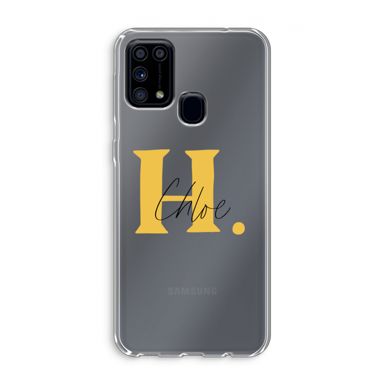 Amber Script: Samsung Galaxy M31 Transparant Hoesje