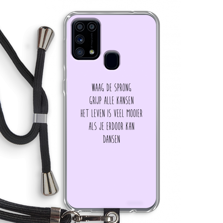 Sprong: Samsung Galaxy M31 Transparant Hoesje met koord