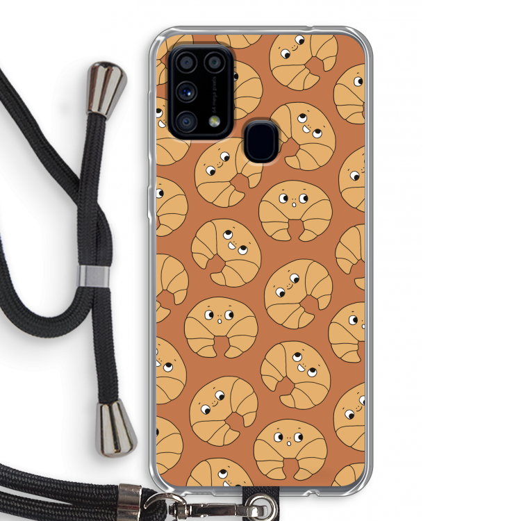 Croissant: Samsung Galaxy M31 Transparant Hoesje met koord