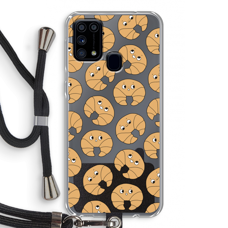 Croissant: Samsung Galaxy M31 Transparant Hoesje met koord