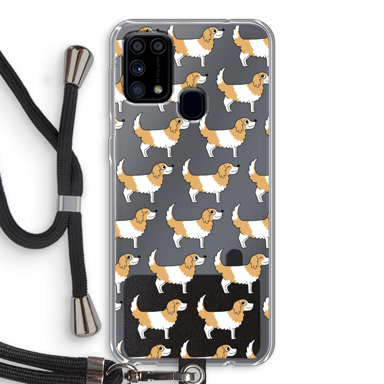 Doggy: Samsung Galaxy M31 Transparant Hoesje met koord