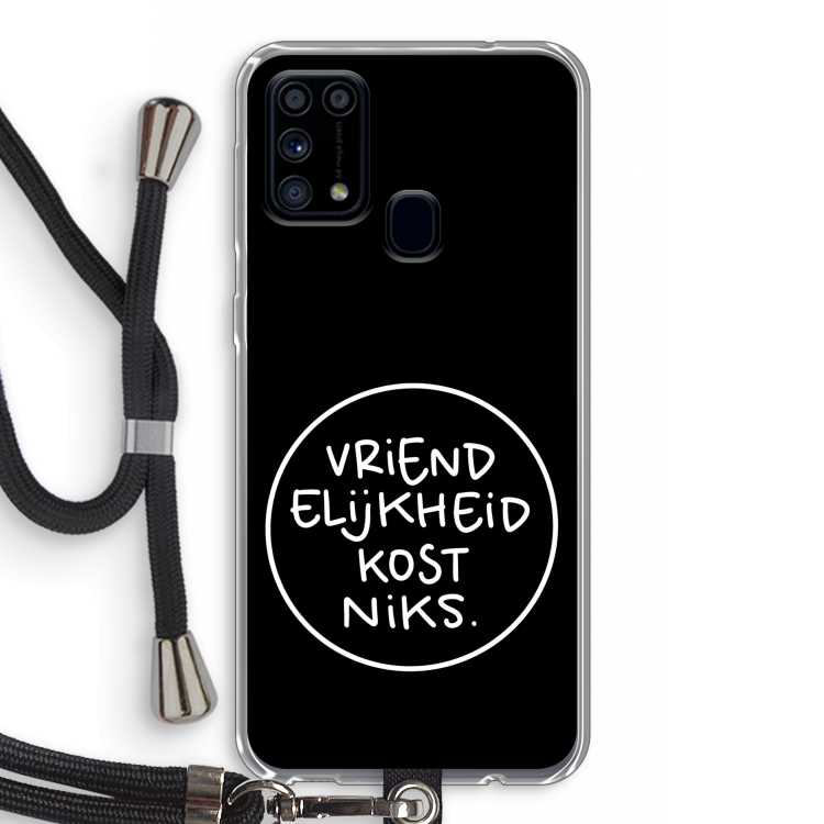 Vriendelijkheid: Samsung Galaxy M31 Transparant Hoesje met koord