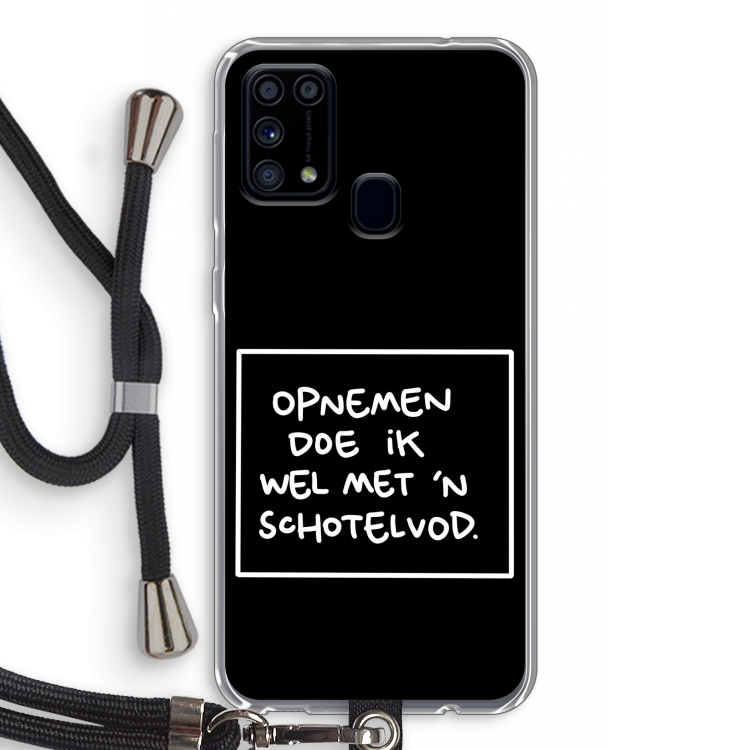 Schotelvod: Samsung Galaxy M31 Transparant Hoesje met koord