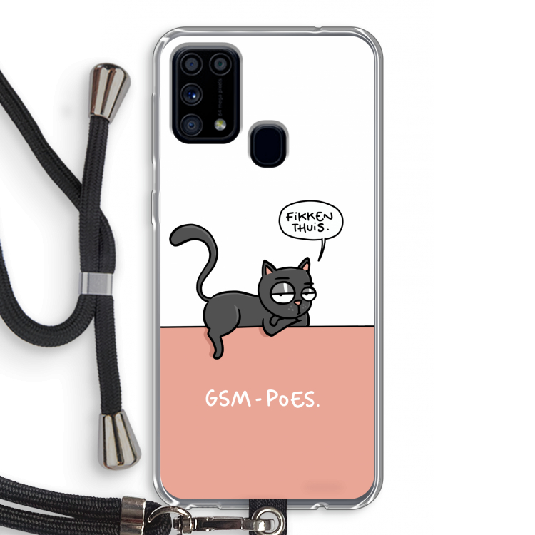 GSM poes: Samsung Galaxy M31 Transparant Hoesje met koord