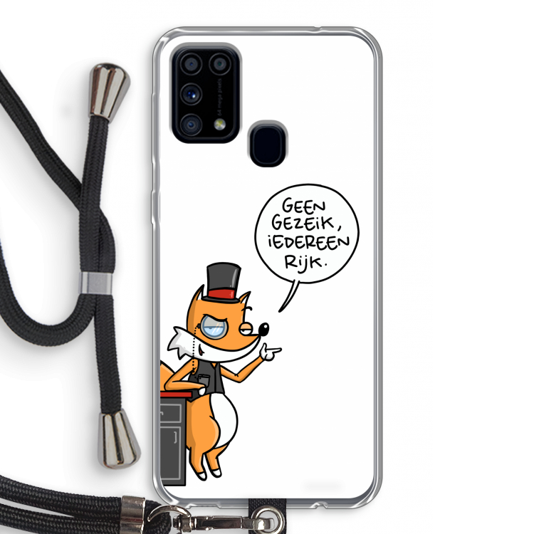 Geen Gezeik: Samsung Galaxy M31 Transparant Hoesje met koord