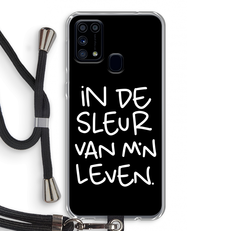 De Sleur: Samsung Galaxy M31 Transparant Hoesje met koord