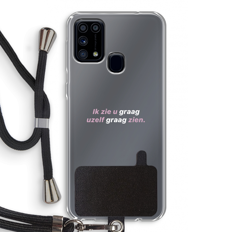 uzelf graag zien: Samsung Galaxy M31 Transparant Hoesje met koord