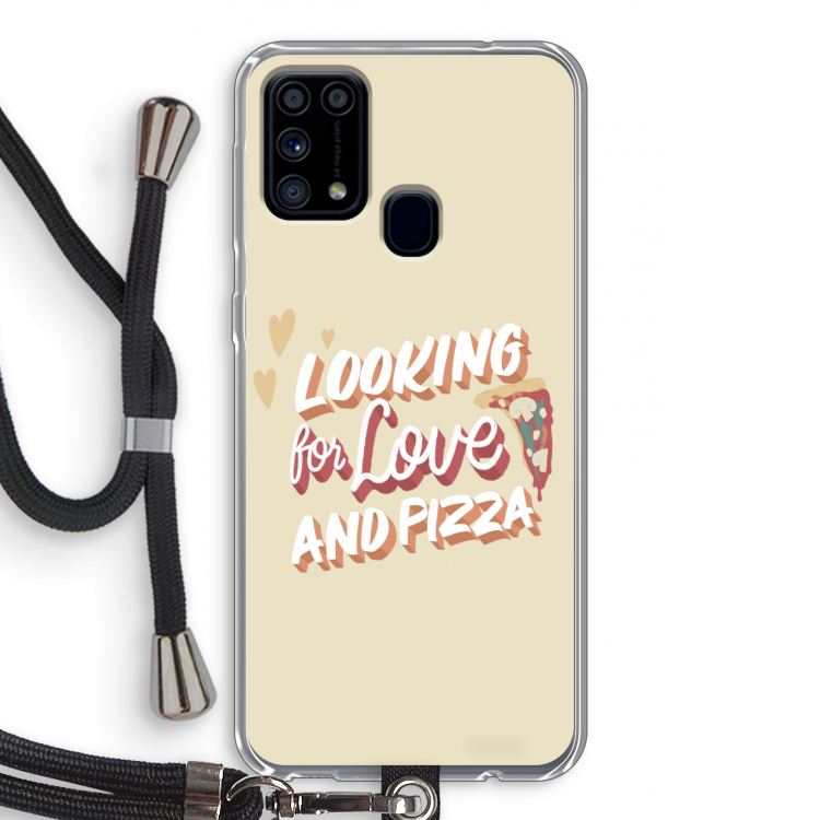 Pizza is the answer: Samsung Galaxy M31 Transparant Hoesje met koord