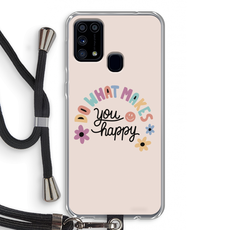 Happy days: Samsung Galaxy M31 Transparant Hoesje met koord