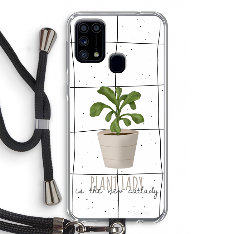 Kamerplant op vensterruit: Samsung Galaxy M31 Transparant Hoesje met koord
