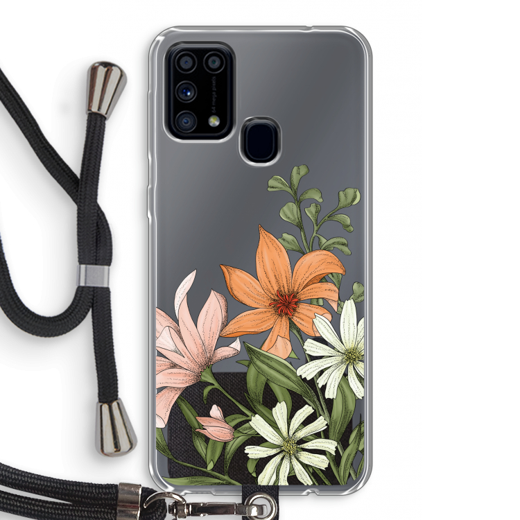 Floral bouquet: Samsung Galaxy M31 Transparant Hoesje met koord
