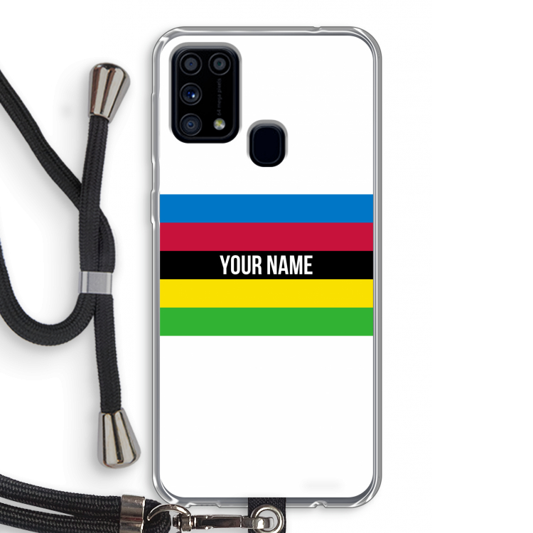 WK Wielrennen: Samsung Galaxy M31 Transparant Hoesje met koord