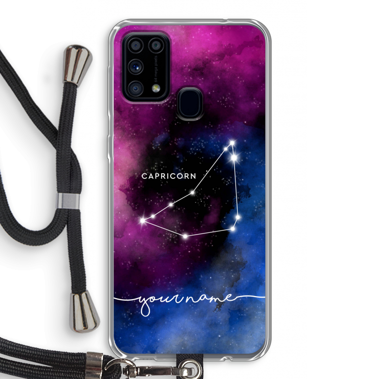 Sterrenbeeld - Donker: Samsung Galaxy M31 Transparant Hoesje met koord