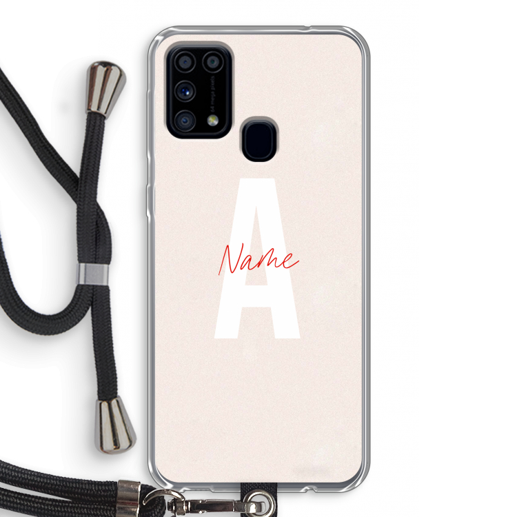 Strawberry Milkshake: Samsung Galaxy M31 Transparant Hoesje met koord