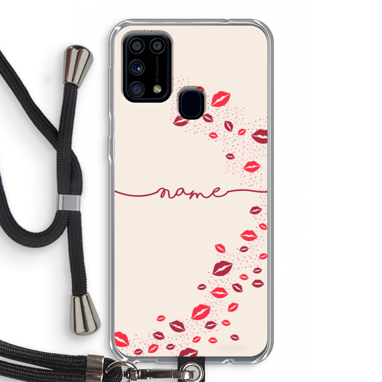 Kusjes: Samsung Galaxy M31 Transparant Hoesje met koord