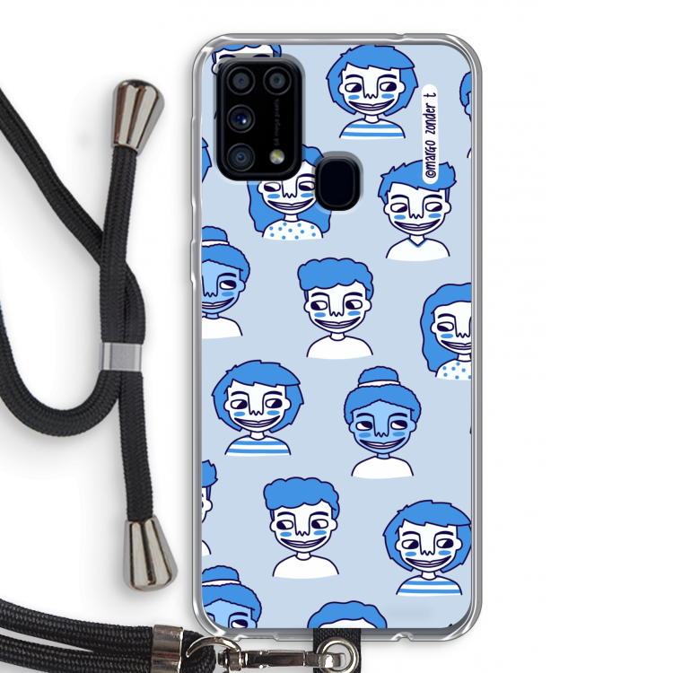 Gezichtjes: Samsung Galaxy M31 Transparant Hoesje met koord