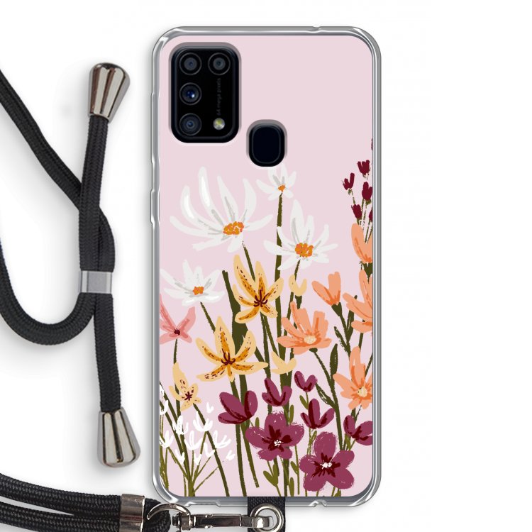 Painted wildflowers: Samsung Galaxy M31 Transparant Hoesje met koord