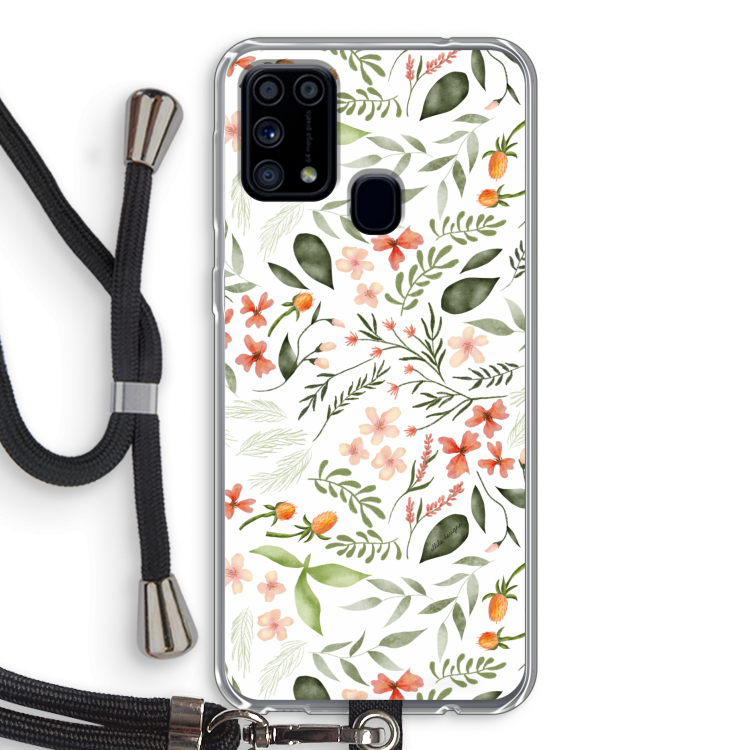 Sweet little flowers: Samsung Galaxy M31 Transparant Hoesje met koord