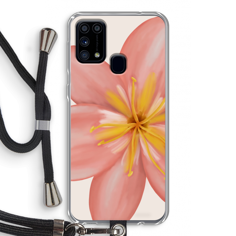 Pink Ellila Flower: Samsung Galaxy M31 Transparant Hoesje met koord