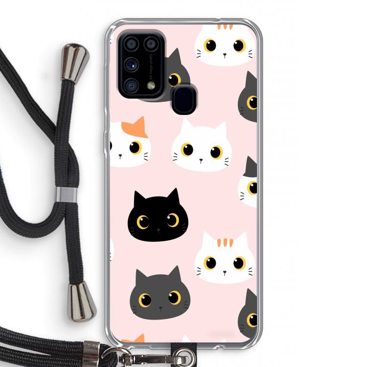Katten: Samsung Galaxy M31 Transparant Hoesje met koord