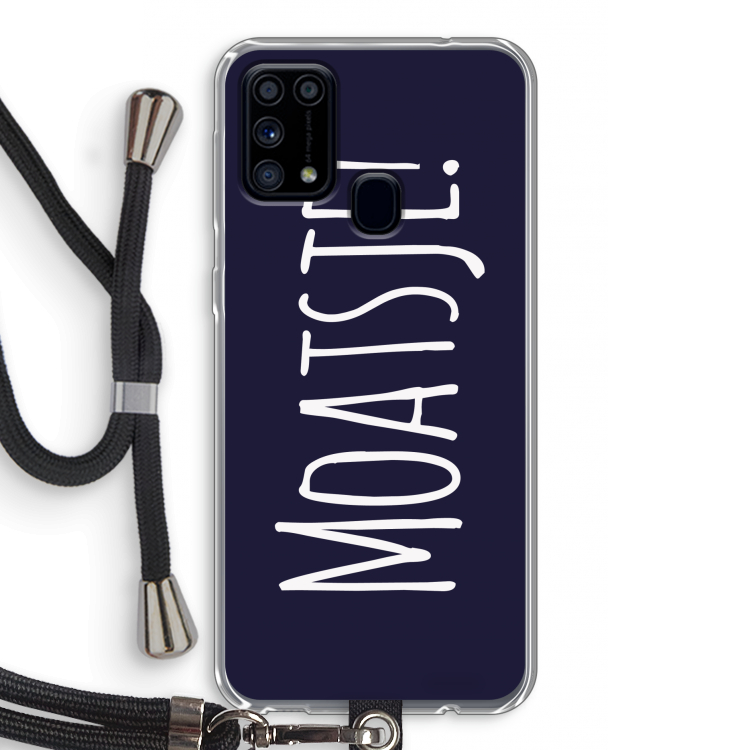 Moatsje!: Samsung Galaxy M31 Transparant Hoesje met koord