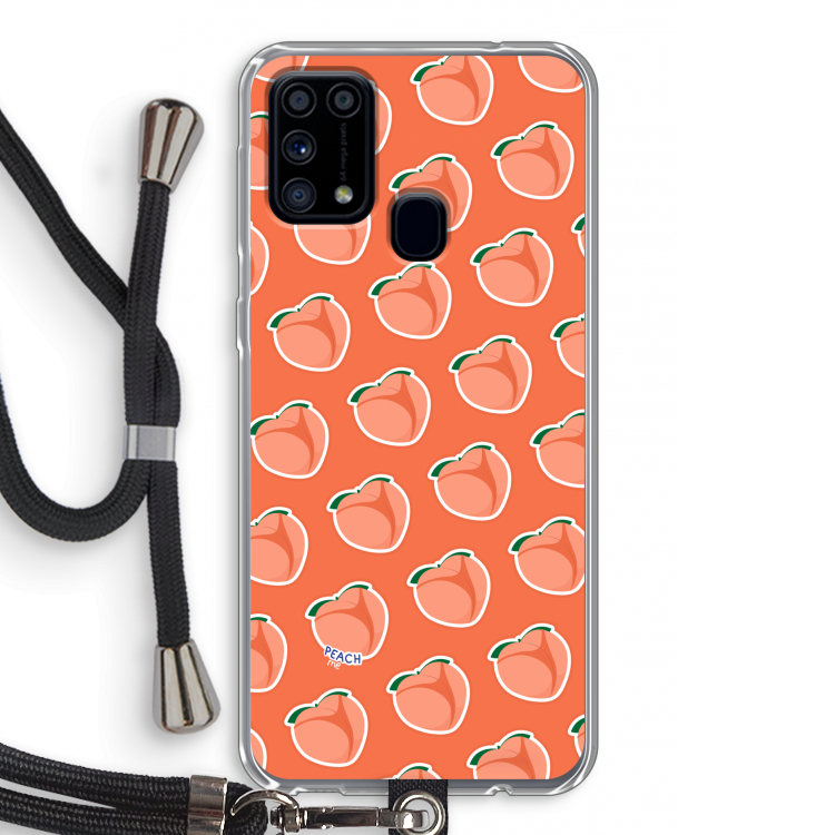 Just peachy: Samsung Galaxy M31 Transparant Hoesje met koord