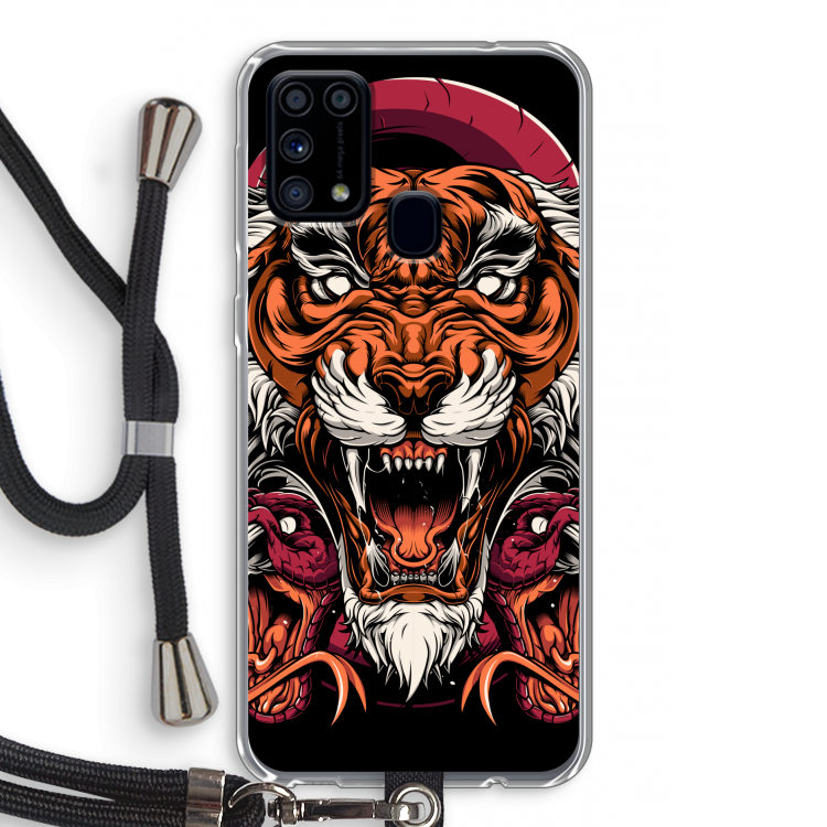 Tiger and Rattlesnakes: Samsung Galaxy M31 Transparant Hoesje met koord