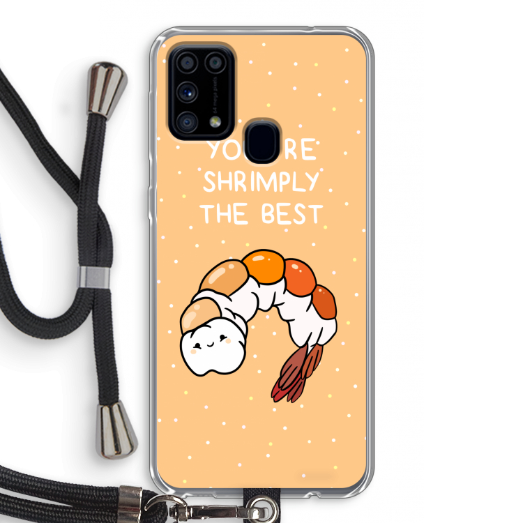 You're Shrimply The Best: Samsung Galaxy M31 Transparant Hoesje met koord