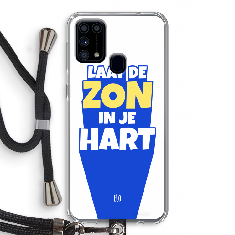 Laat de zon in je hart: Samsung Galaxy M31 Transparant Hoesje met koord