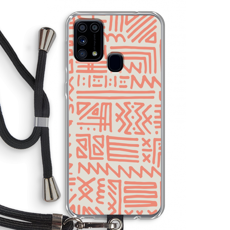 Marrakech Pink: Samsung Galaxy M31 Transparant Hoesje met koord