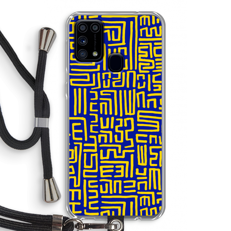 Majorelle Blue Print: Samsung Galaxy M31 Transparant Hoesje met koord