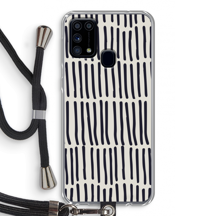 Moroccan stripes: Samsung Galaxy M31 Transparant Hoesje met koord