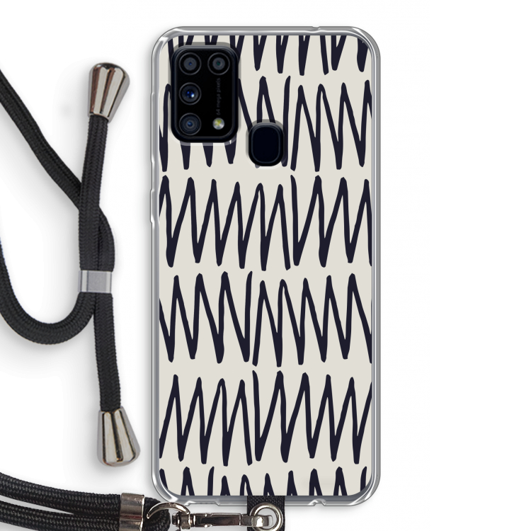 Marrakech Zigzag: Samsung Galaxy M31 Transparant Hoesje met koord