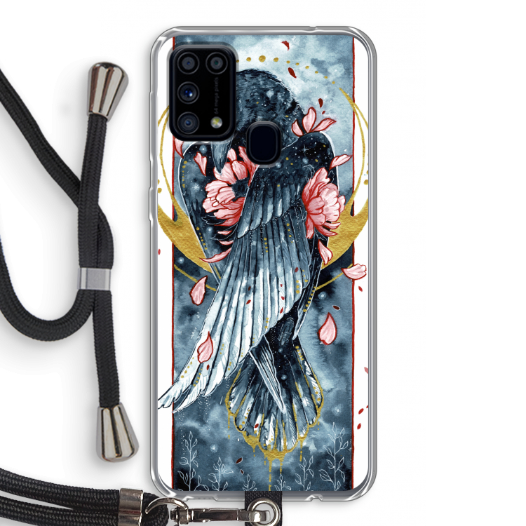 Golden Raven: Samsung Galaxy M31 Transparant Hoesje met koord