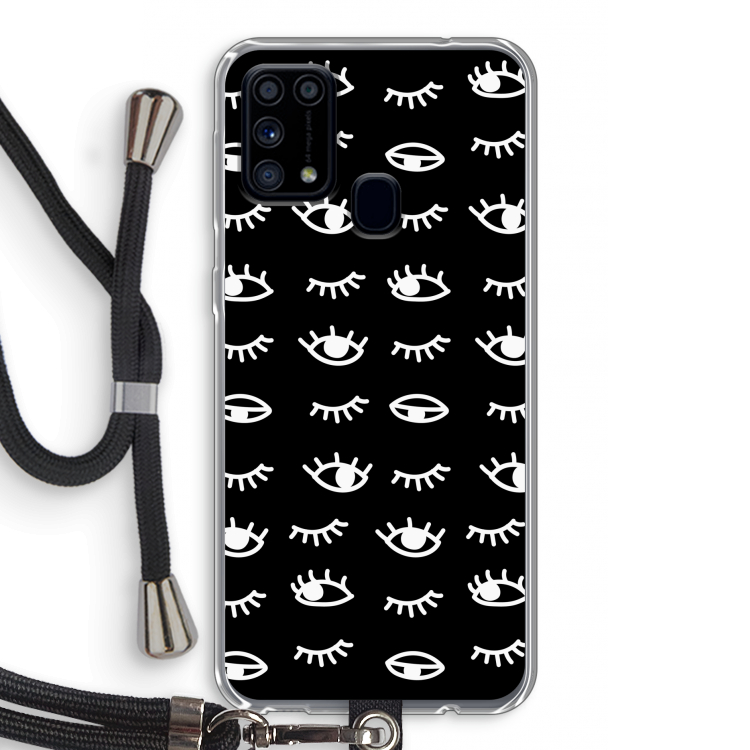 Eye pattern #3: Samsung Galaxy M31 Transparant Hoesje met koord