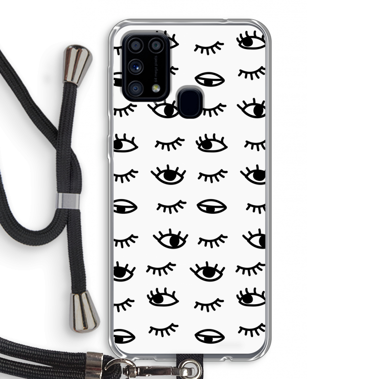 Eye pattern #2: Samsung Galaxy M31 Transparant Hoesje met koord