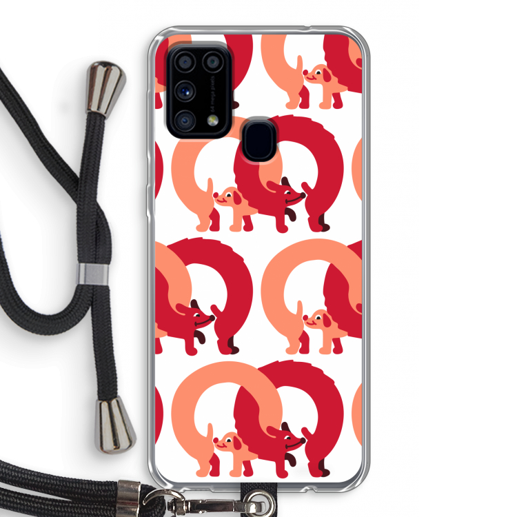 Dogs: Samsung Galaxy M31 Transparant Hoesje met koord