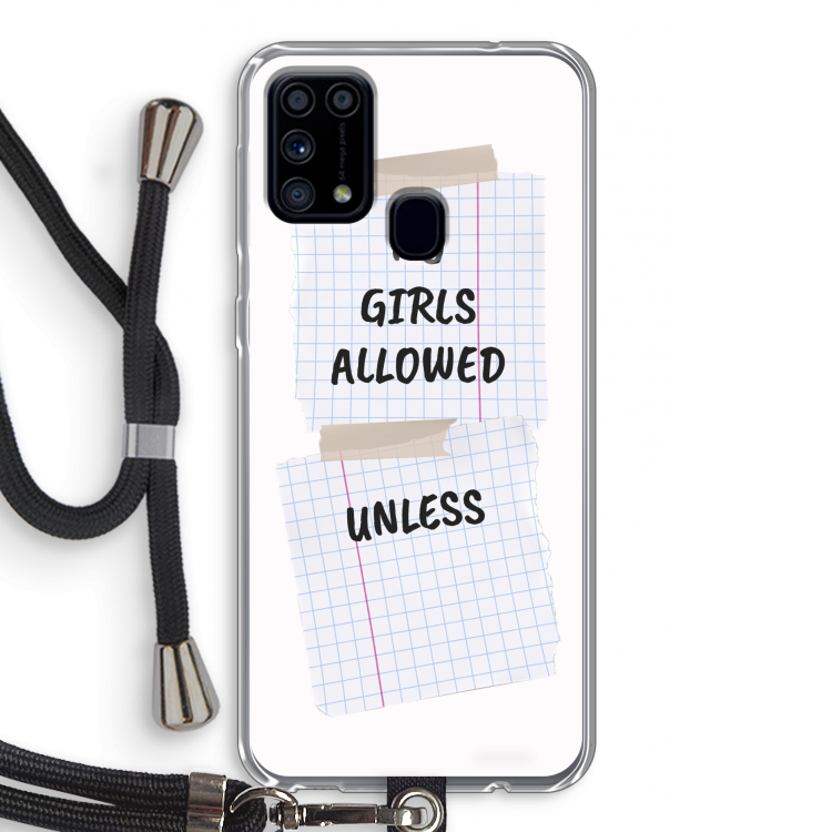 No Girls Allowed Unless: Samsung Galaxy M31 Transparant Hoesje met koord