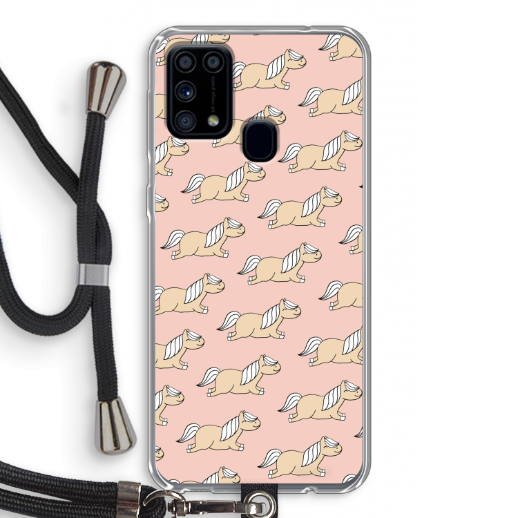 Ponys: Samsung Galaxy M31 Transparant Hoesje met koord