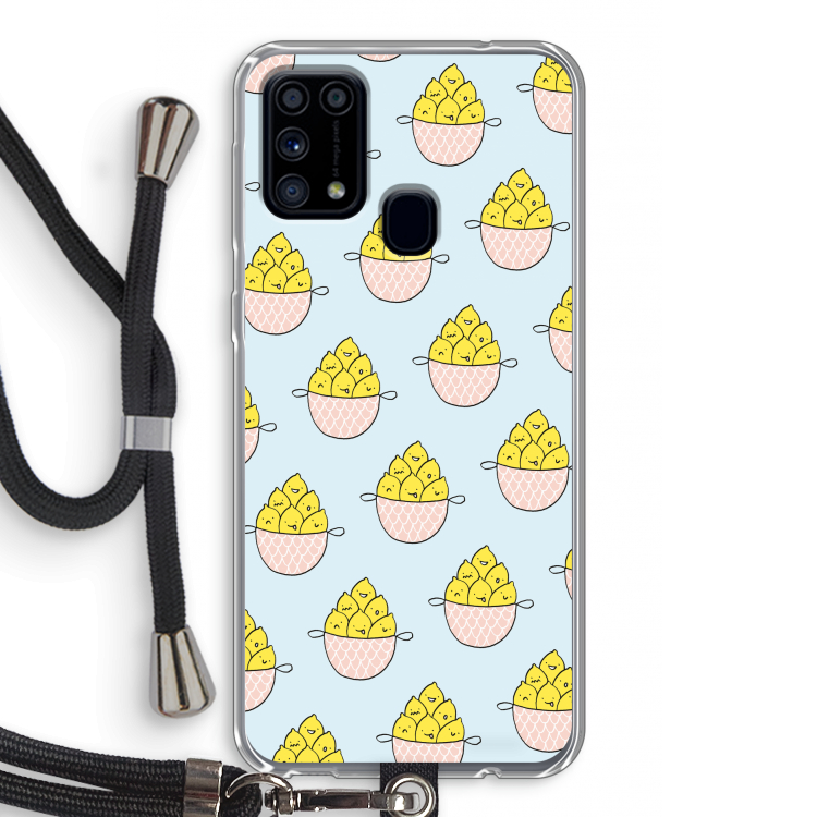 Citroenen: Samsung Galaxy M31 Transparant Hoesje met koord