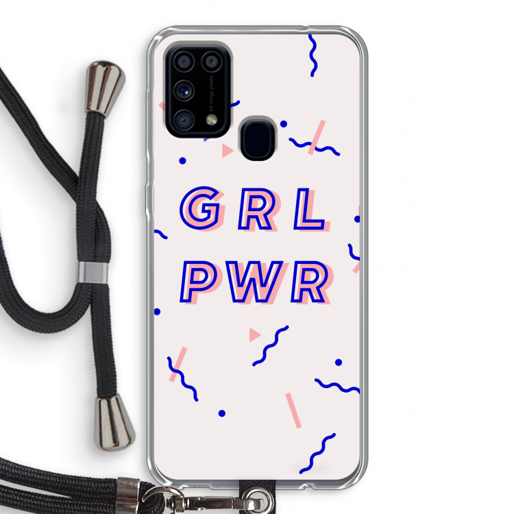 GRL PWR: Samsung Galaxy M31 Transparant Hoesje met koord