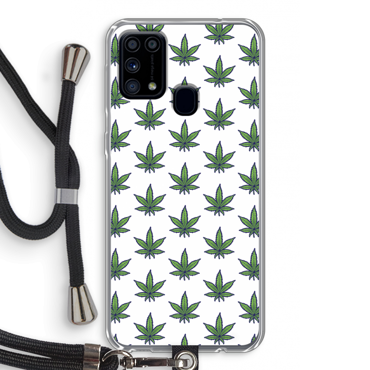 Weed: Samsung Galaxy M31 Transparant Hoesje met koord