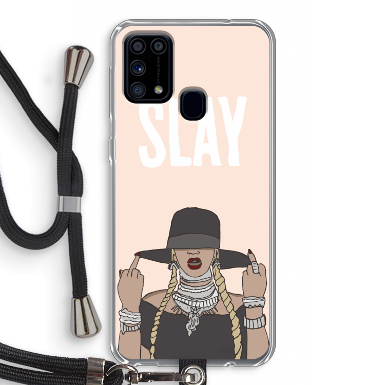 Slay All Day: Samsung Galaxy M31 Transparant Hoesje met koord