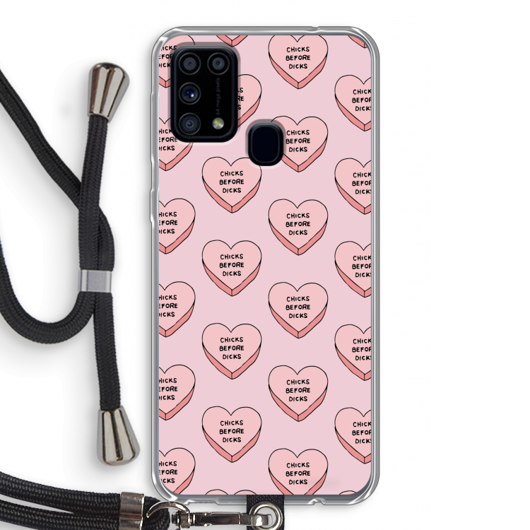 Chicks before dicks: Samsung Galaxy M31 Transparant Hoesje met koord