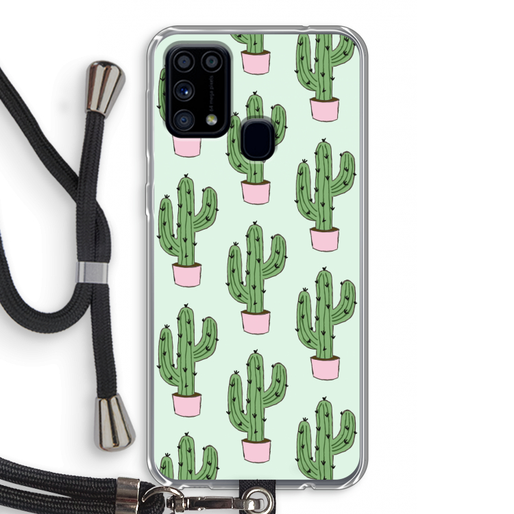 Cactus Lover: Samsung Galaxy M31 Transparant Hoesje met koord